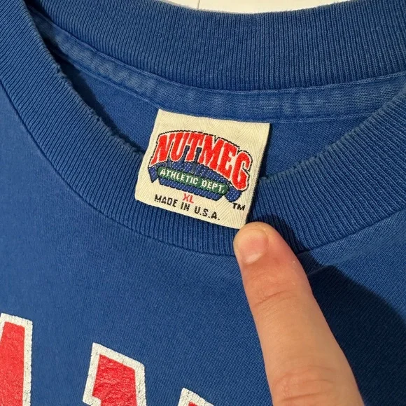 Vintage 1994 New York Giants NFL Nutmeg Blue T-Shirt Size XL USA Single Stitch - Picture 7 of 12